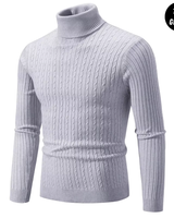 Warmer Strickpullover mit Rollkragen - ENZO in Hellgrau