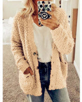 Dalavia – Langärmelige Strickjacke Mit Taschen in Beige