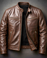 Vintage-Lederjacke in Braun