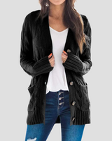 Josephine | Kabelstrick-Cardigan in Schwarz