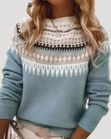 Jenny | Damen Frühlings Fair-Isle-Strickpullover in Blau