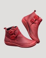 Jasmin | Damen Frühjahrs Lässige Knöchelriemen Stiefel in Rot