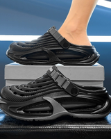 Herren Leichte 2-in-1 Sandalen – Rutschfest, Atmungsaktiver Komfort mit Dicke EVA-Sohle in Schwarz
