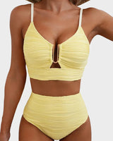 Clara | Zweiteiliger Bikini mit U-Bügel und Cut-Out in Gelb