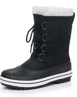 Wasserdichte Damen-Schneestiefel zum Schnüren - Cinthia in Schwarz