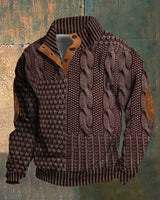 Basil™ – 3D-Print Pullover mit Muster in Hellbraun