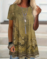 Abhishani - T-Shirt Mit Blumenmuster Und Lockerer Passform in Gelb