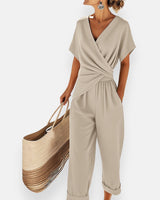 Lyra | Outfit mit drapierter Schleife in Beige