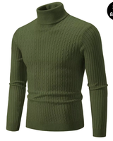 Warmer Strickpullover mit Rollkragen - ENZO in Grün