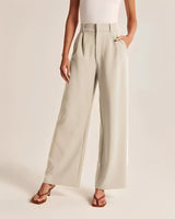 Ruth - Elegante Hose mit weitem Bein für Damen in Aprikose