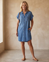 ELENORE - Elegantes Klassisches Kleid in Blau