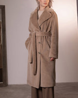 Wanna | Langer Damen Wintermantel in Beige