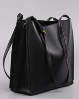 Damen-Shopper-Tasche aus Kunstleder mit strukturiertem Design - Natalia in Schwarz