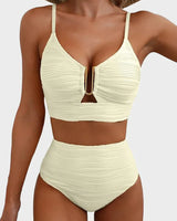 Clara | Zweiteiliger Bikini mit U-Bügel und Cut-Out in Beige