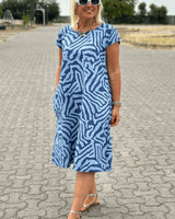 Quira - Soft-Touch-Sommerkleid in Blau