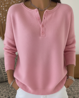 Belen - Softtouch-Henley-Sweatshirt in Pink