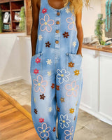 Wenara - Geblümter Jumpsuit in Blau