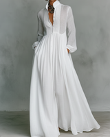 Hina - fließendes Maxikleid in Weiß