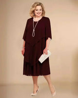 Blaire | Asymmetrisch Kleid in Dunkel Rot