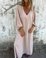 Delilah - Maxikleid in Aprikose (Fast ausverkauft)