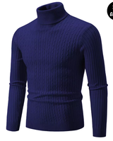 Warmer Strickpullover mit Rollkragen - ENZO in Marineblau