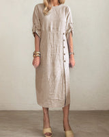 Ashly – Elegantes Midikleid in Beige