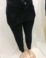Dahlia -  Blumenbeet-Hose mit hohem Bund und Gürtel in Schwarz