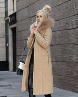 Tahlia Damen warmer Wintermantel in Khaki