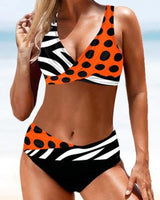 Eva | Fröhlicher Bunter Bikini in Orange