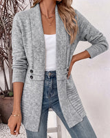 Linsey - Elegante Strick Jacke Mit Offener Vorderseite in Grau