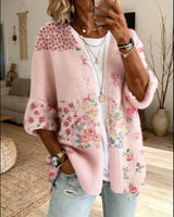 Xamira - Bedruckter offener Cardigan in Rosa