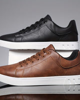 Rex | Herren Leder-Sneaker Low-Top Cupsole Casual in Braun