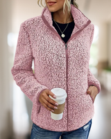 Katie – Hochwertige Fleecejacke mit Reißverschluss in Rosa
