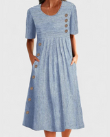 Jarna | Gestreiftes Midi-Kleid in Blau