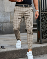 Moise™ | Elegante Herren-Slim-Fit-Hose mit Karomuster in Khaki