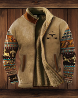 Outdoor Fleece Jacke | Warm Gefüttert | Weiche Struktur | Ideal für Abenteuer in Braun