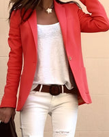 Leonie - Lässiger, eleganter Slim-Fit-Blazer für Damen in Rot