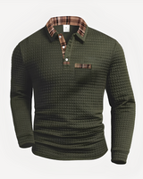 Morris - Stilvolles Langarm-Poloshirt in Grün