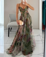 Lucinda - Elegantes und fließendes Maxikleid in Grün