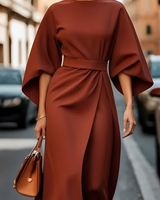 Vera - Schickes Midikleid mit Taille in Rot