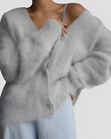 Lavena - Bequemer Pullover in Hellgrau