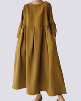 Veronica - Lockeres Kleid mit Taschen für Damen in Gelb