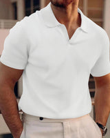 Ollie - Lässiges Waffel-Poloshirt für Herren in Weiß