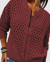 Desiree™ Luxuriöser Strickcardigan in Burgunder