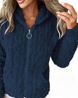 GAELLE | Langarm Kapuzenpullover Mit Reißverschluss in Marineblau