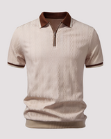 Bryn - Stilvolles Zip-Up-Poloshirt in Beige