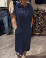 MAREN | Bequeme Hoodie-Kleid für jeden Tag in Marineblau