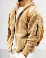 Kapuzenjacke aus Thermofleece - DAVIS in Khaki