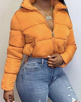 Isabella - Matt geschnittene Pufferjacke in Orange