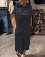 MAREN | Bequeme Hoodie-Kleid für jeden Tag in Schwarz